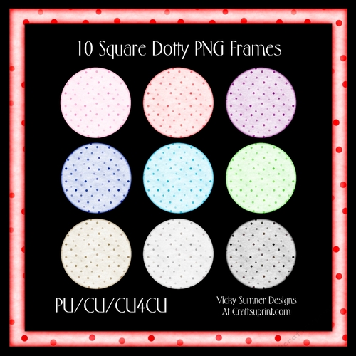 Dotty Square Frame Set of 10 - CUP773863_43136 | Craftsuprint