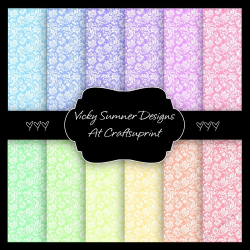 Pastel Floral A4 Backing Paper set of 12 CUP775477_43136 Craftsuprint