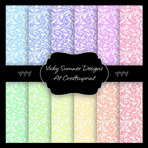 Pastel Floral 2 A4 Backing Paper set of 12 CUP776459_43136 Craftsuprint