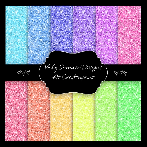 Pastel Glitter A4 Backing Paper Set of 12 CUP779922_43136 Craftsuprint