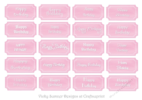 Happy Birthday Tags Pale Pink in 20 Diffenent Fonts - CUP787901_43136 ...