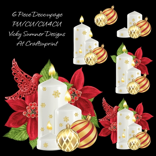 Red Candle Decoupage CUP833799_43136 Craftsuprint