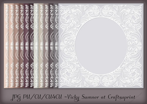 Dusky Baroque Frame Inlay Paper - CUP865740_43136 | Craftsuprint