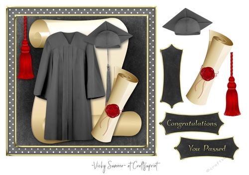 Graduation Cap and Gown 1 - CUP888774_43136 | Craftsuprint