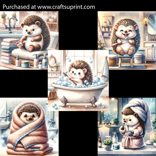 Hedgehog Bath Time Routine - CUP1273501_124952 | Craftsuprint