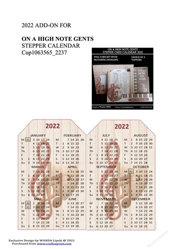 2022 Add-On For On A High Note Gents Stepper Calendar - Cup1118995_2237 | Craftsuprint