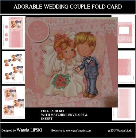 Adorable Wedding Couple Fold Card - CUP638100_2237 | Craftsuprint