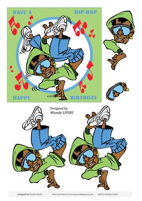 Hip Hop Male Birthday Card Front - CUP645342_2237 | Craftsuprint