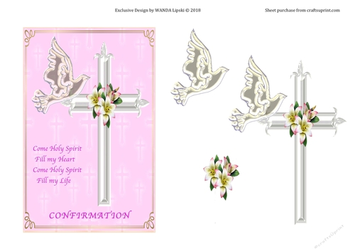 HOLY SPIRIT FILL MY HEART GIRL CONFIRMATION CARD FRONT - CUP846225_2237 ...