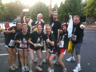An Excited Tribe After A 5 K T-Shirt Photo