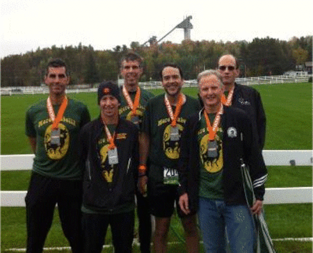 Team "More Cowbell!" Celebrates Finish T-Shirt Photo