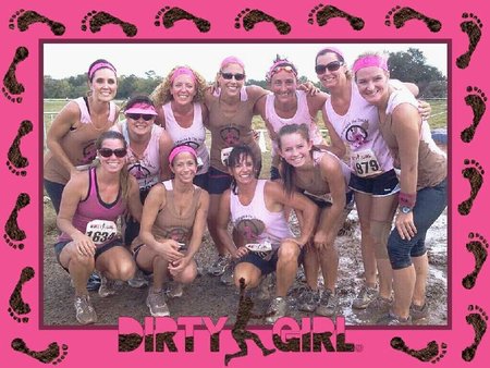The Mamas & The Tatas From Texas Shows Their Support Of Breast Cancer Awareness At The Dirty Girl Mud Run In Houston. T-Shirt Photo