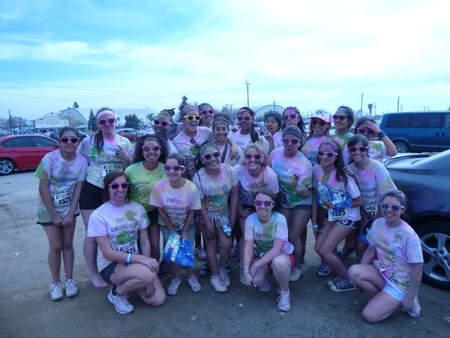 Cheerleaders Run The Color Me Rad In Custom Ink T-Shirt Photo