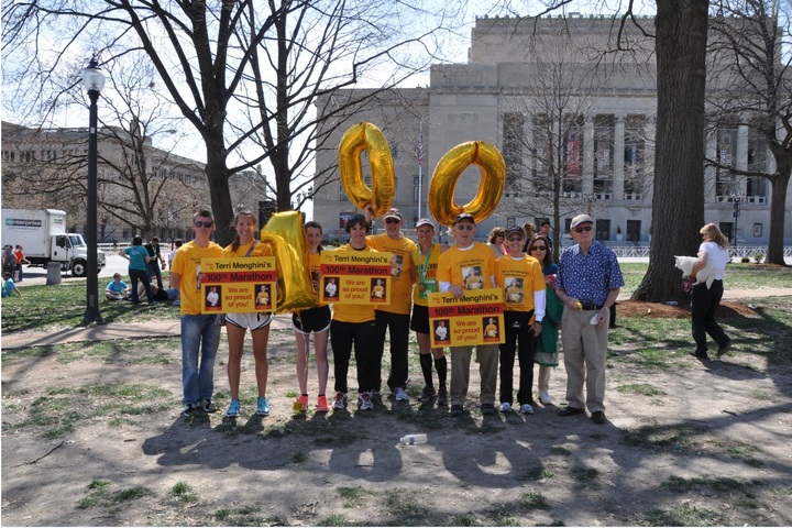Terri Menghini's 100th Marathon T-Shirt Photo