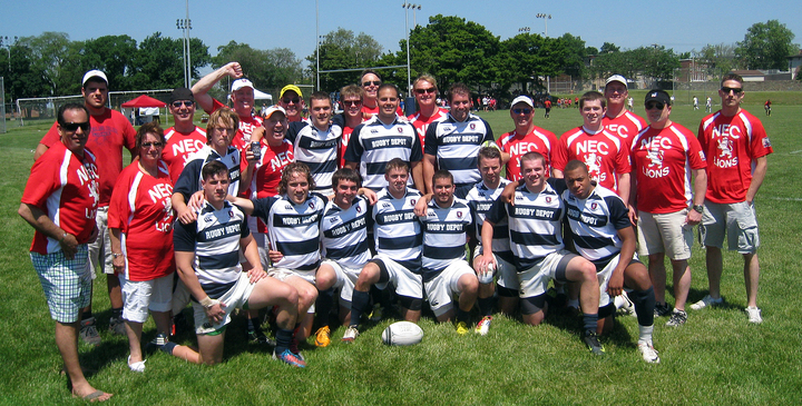 New England College Rugby Lions & Alumni T-Shirt Photo