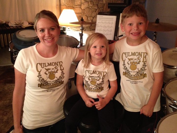Happy Drum Students With Thier New Custom Ink T Shirts T-Shirt Photo