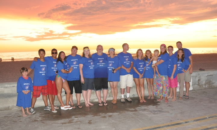 Wright Family Beach Party T-Shirt Photo