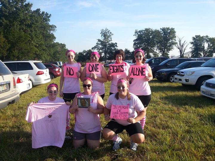 No One Fights Breast Cancer Alone T-Shirt Photo