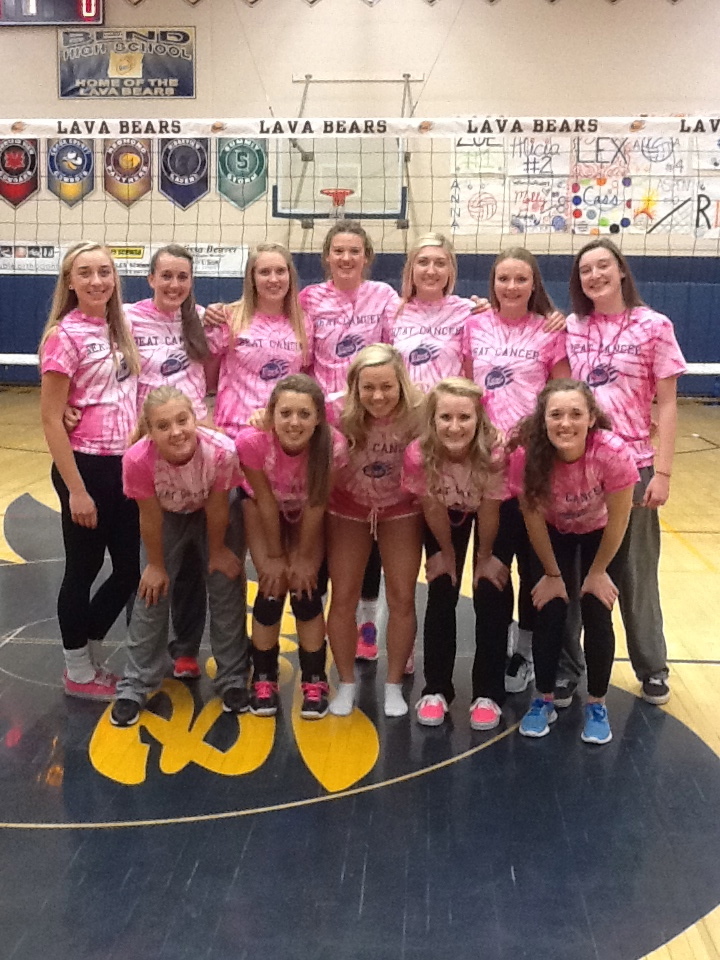 Bend Volleyball Supports Breast Cancer T-Shirt Photo
