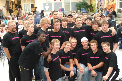 Football Players Supporting Breast Cancer Awareness T-Shirt Photo