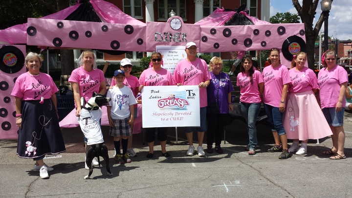 Lacoochee Eagles Pink Ladies Hopelessly Devoted To A Cure T-Shirt Photo