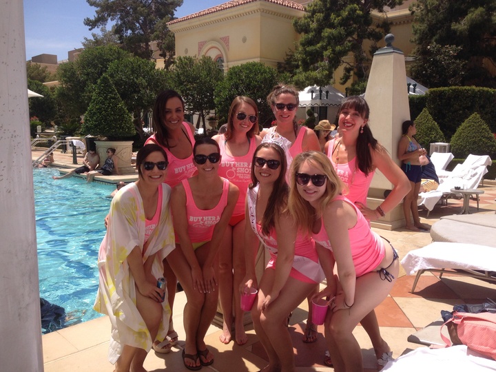 Bachelorette Tanks At The Bellagio Pool T-Shirt Photo