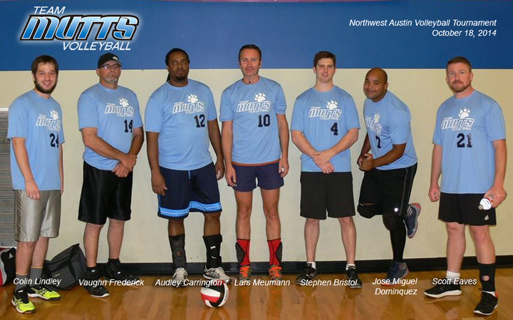Team Mutts Men's A Volleyball Tournament Team T-Shirt Photo