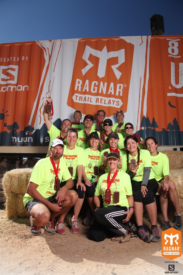Team Caffeine Ragnar Trail Mc Dowell Mountain T-Shirt Photo
