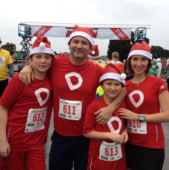 Team D At Santa Run 2014 T-Shirt Photo