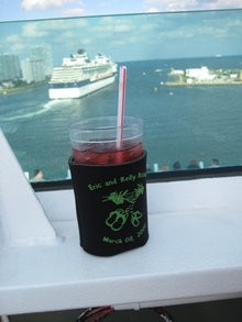 Our Wedding Koozie On Our Honeymoon! T-Shirt Photo