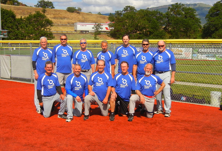 Reliant Recovery Water 65 Senior Softball Team T-Shirt Photo