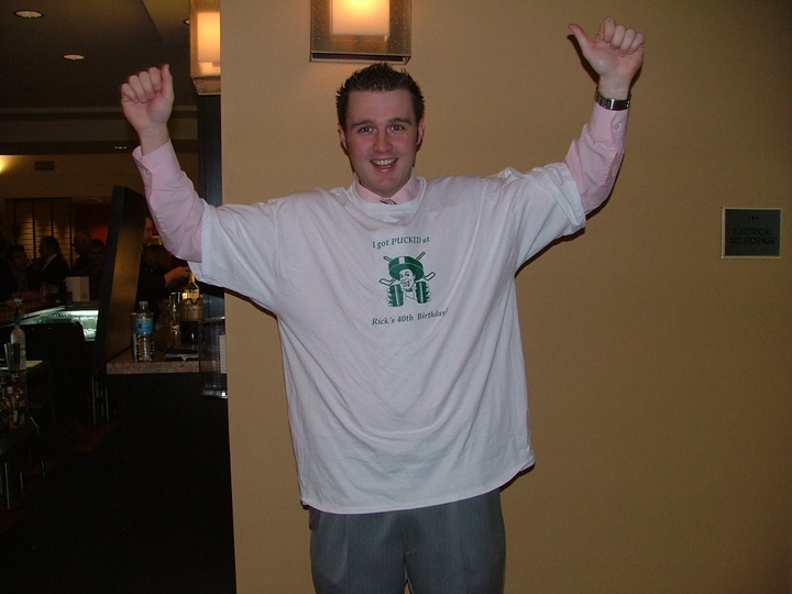 Hockey Player Getting Pucked T-Shirt Photo