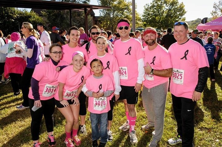 Team Picture Liz Hurley Ribbon Run 2015 T-Shirt Photo