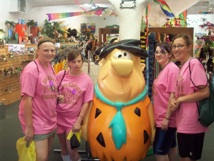 Girl Scouts Visit The Flinstones T-Shirt Photo