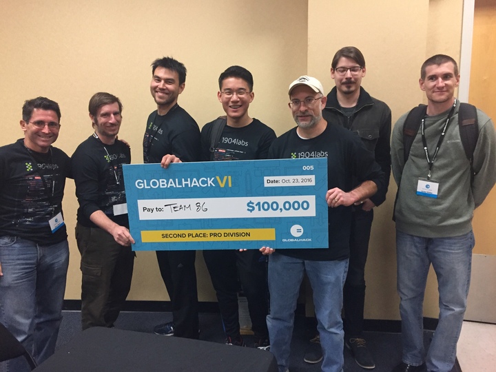 Celebrating 1904labs Win At Global Hack Vi   T-Shirt Photo