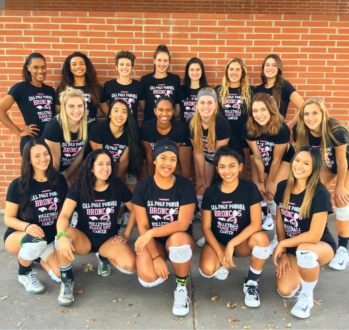 Cal Poly Pomona Women’s Volleyball Supports Sideout Foundation And Dig Pink On October 27, 2017 T-Shirt Photo