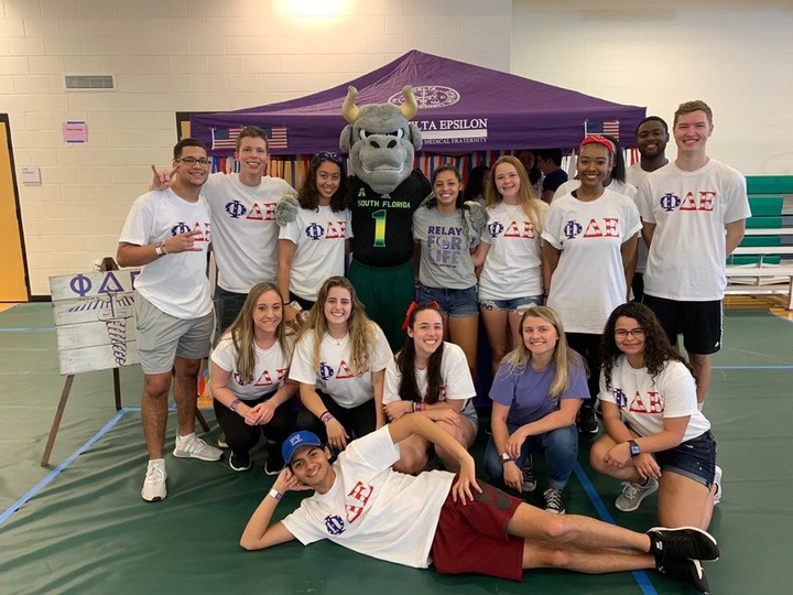 Usf Phi Delta Epsilon Medical Fraternity At Relay For Life  T-Shirt Photo