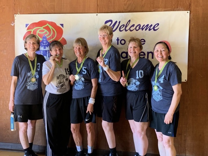 Gold Winners Ca Seniors Basketball Pasadena  T-Shirt Photo