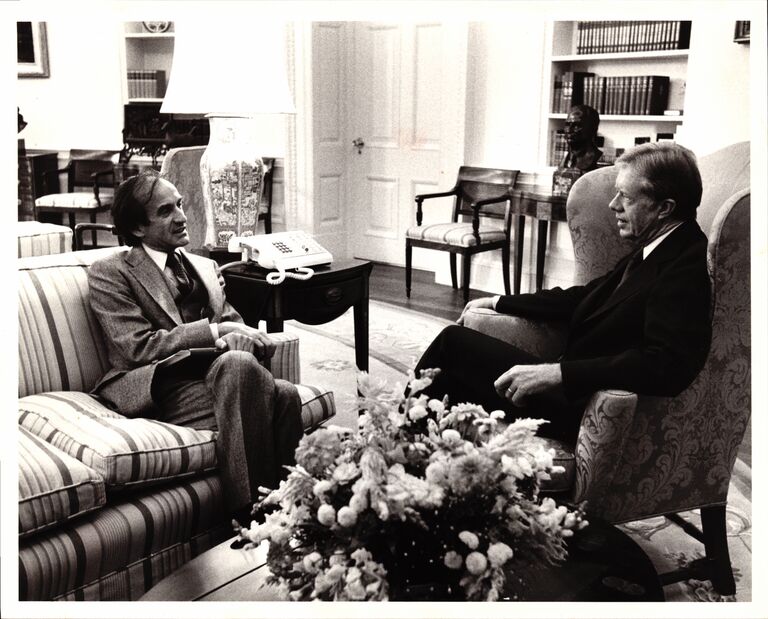 Wiesel in the Oval Office with President Jimmy Carter