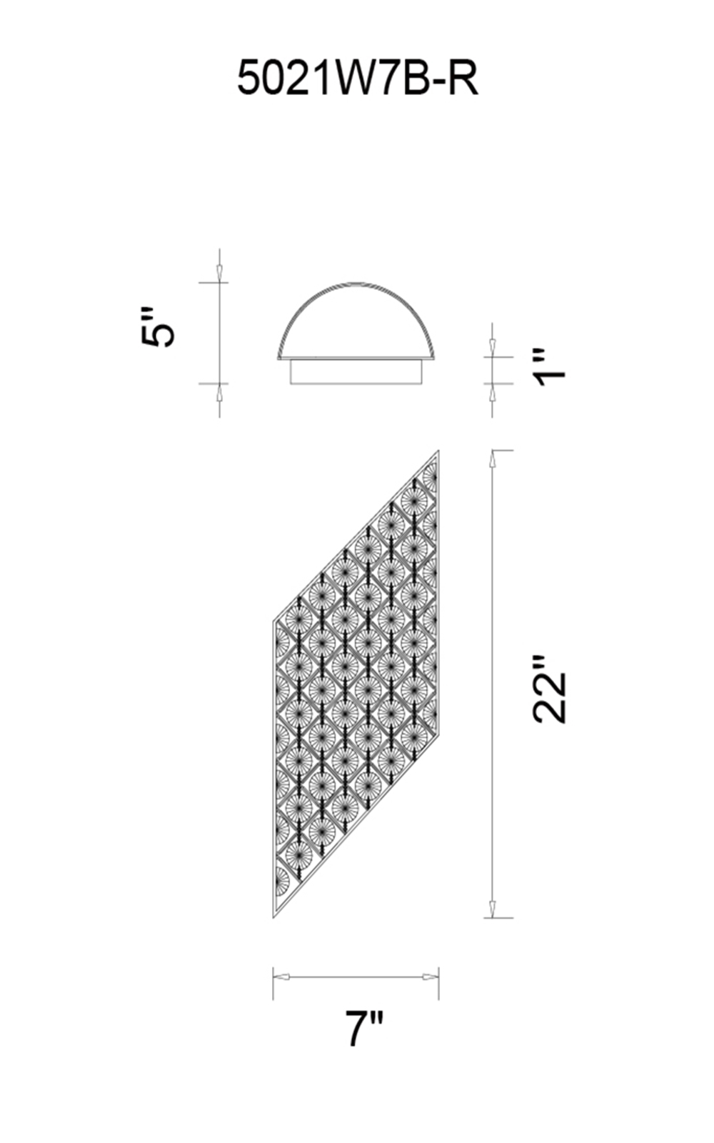 CWI Lighting Chique 4 Light Wall Sconce With Chrome Finish Model: 5021W7B-R(C) Line Drawing