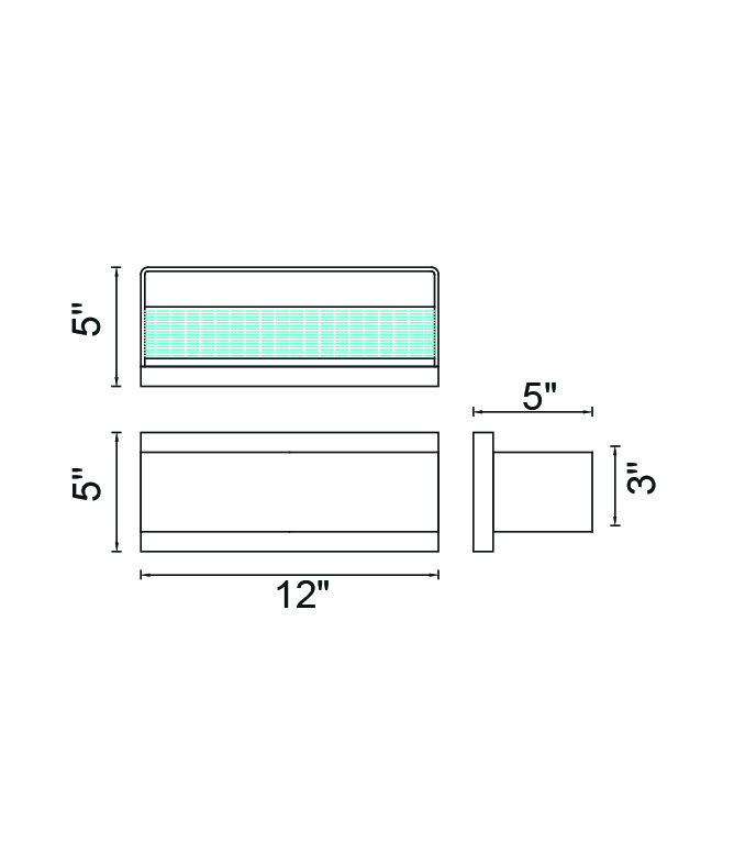 CWI Lighting Lilliana LED Wall Sconce With White Finish Model: 7146W12-103 Line Drawing