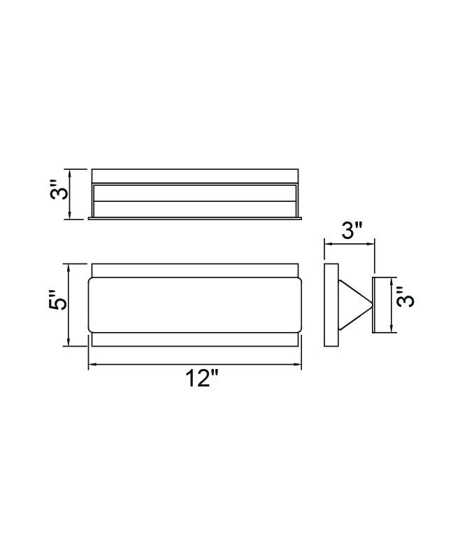 CWI Lighting Lilliana LED Wall Sconce With White Finish Model: 7147W12-103 Line Drawing