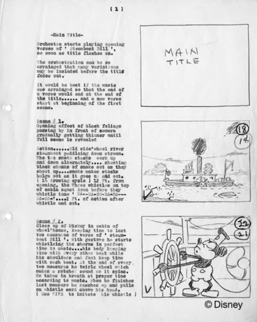 Steamboat Willie Storyboard c/o Buzzfeed