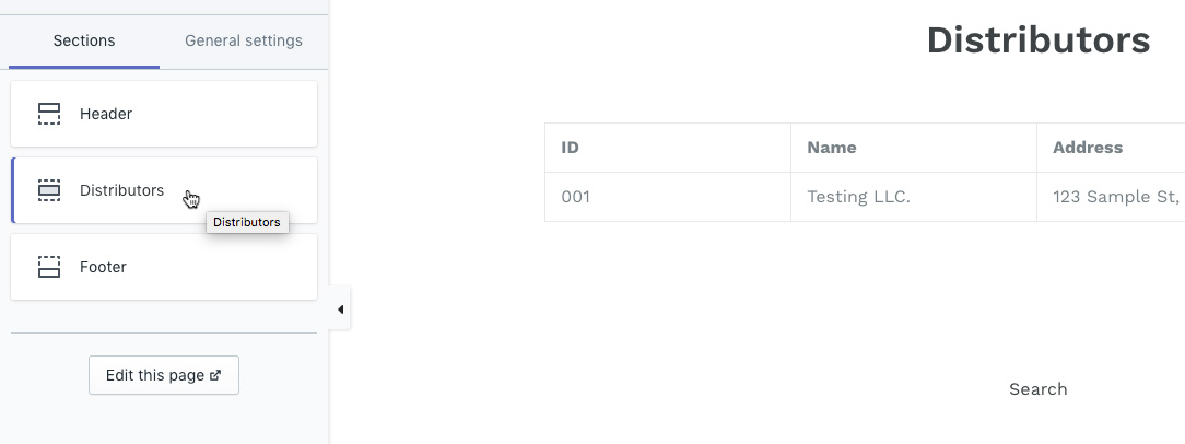 Editing Section in Theme Customizer
