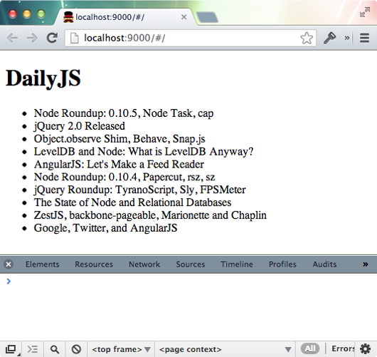 AngularJS feed rendering