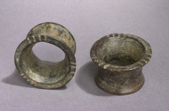 Pair of Ceramic Ear Spools by Unknown artist