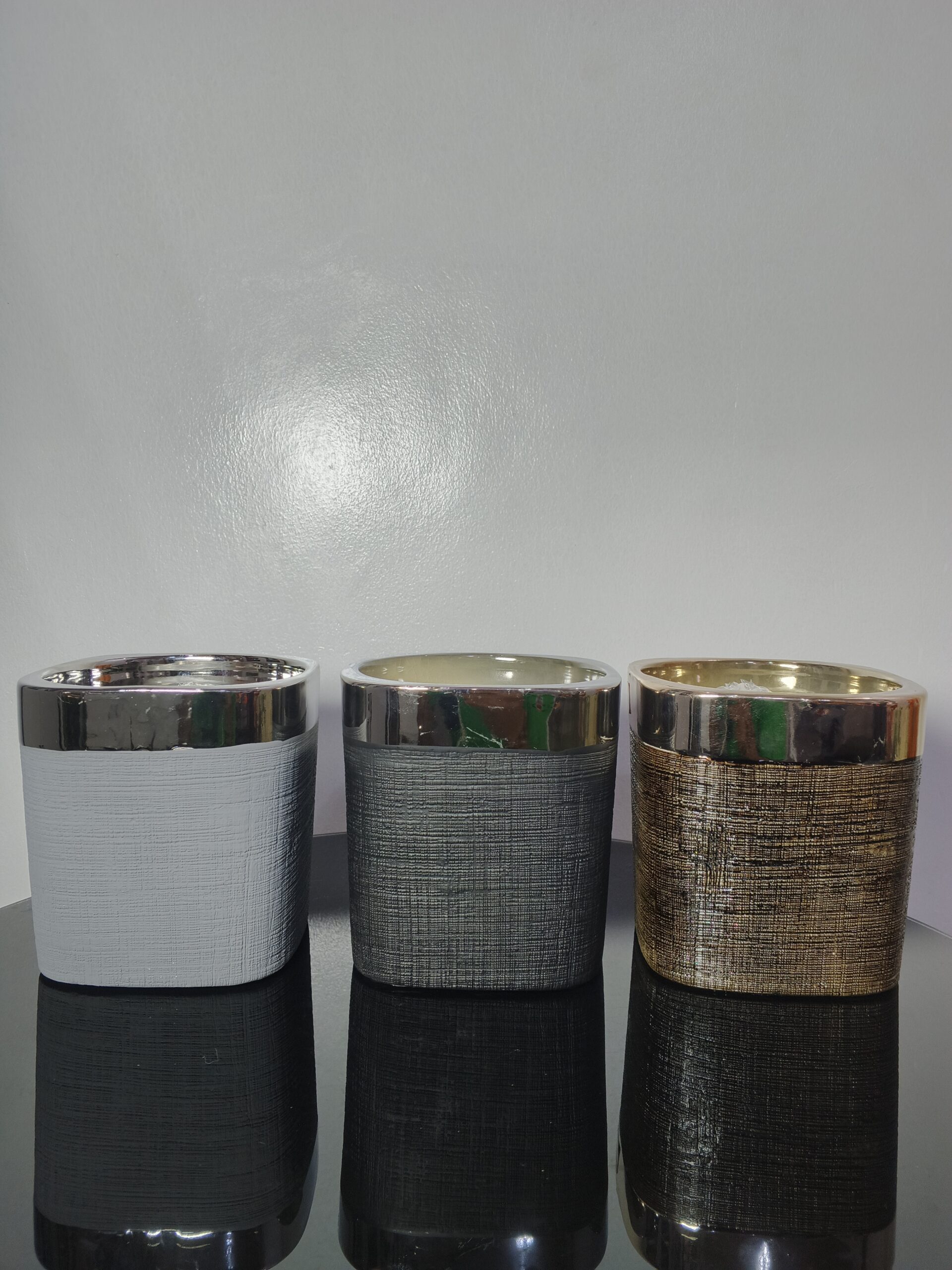 BROWN GOLD MATT CUBE VASE 4744