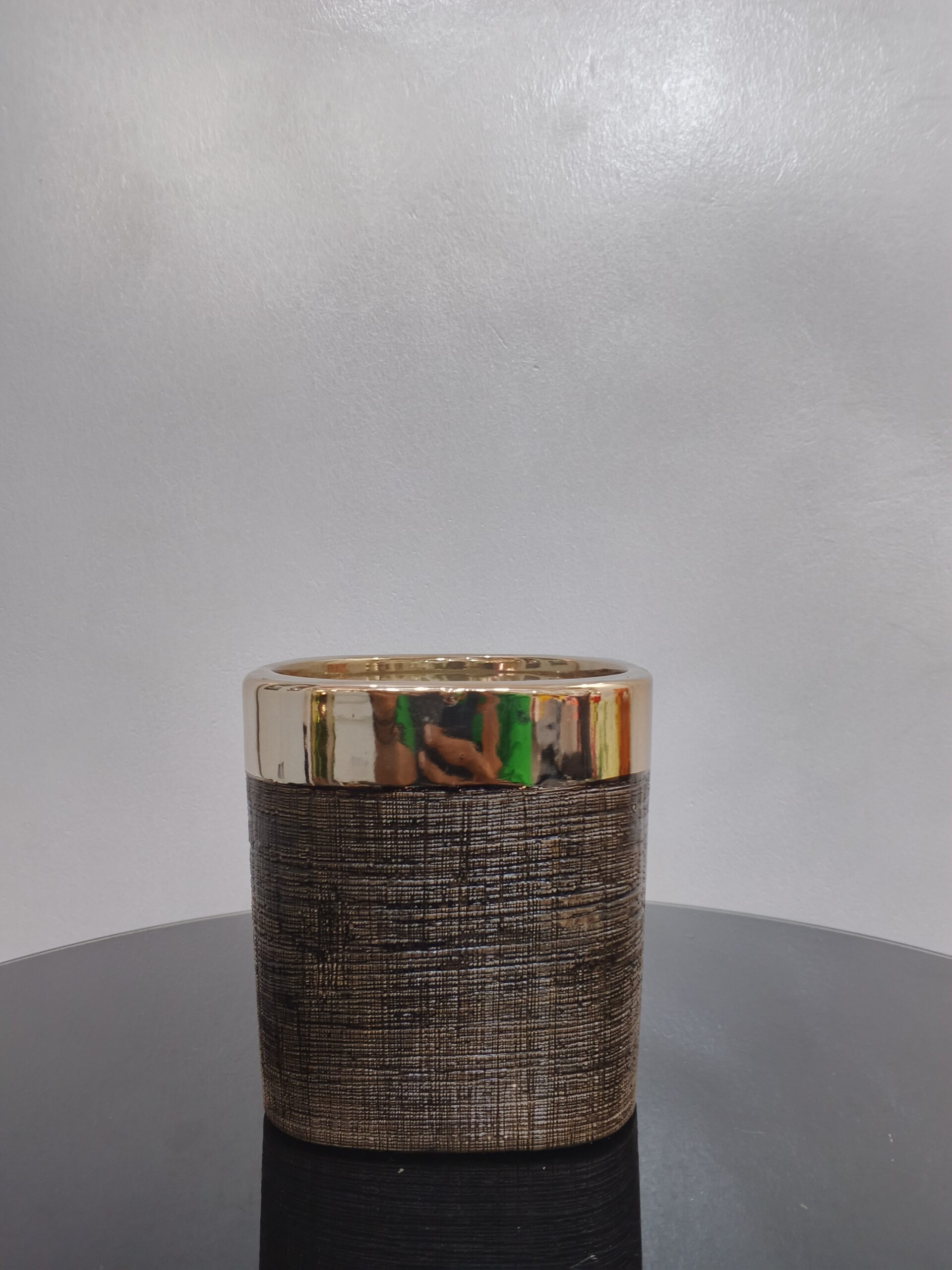 BROWN GOLD MATT CUBE VASE 4744 - Image 2