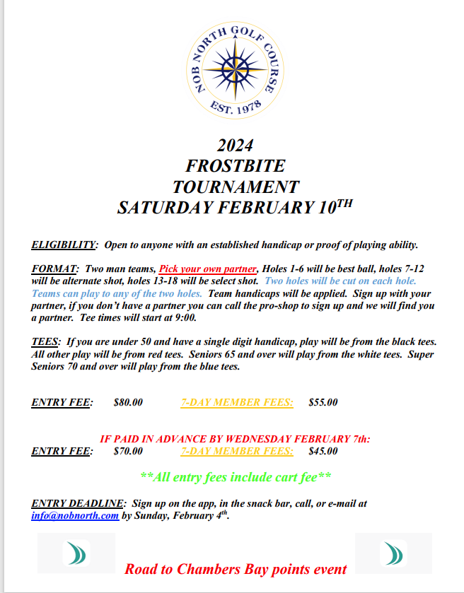 2024 Frostbite Tournament Registration