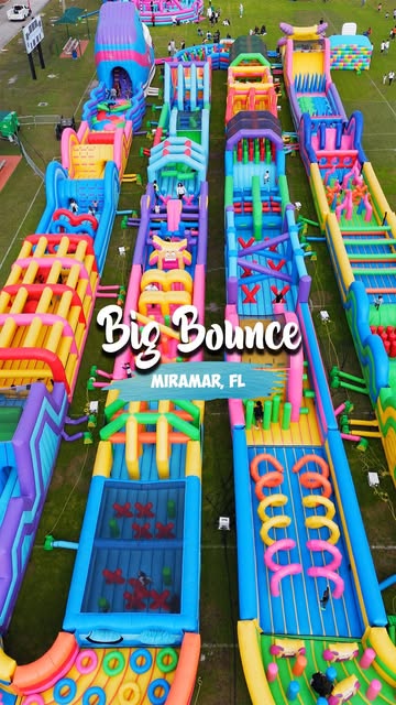 The Big Bounce America!
.
*Disclaimer: Event ended*
🎟️Prices start at $22 per person
⏰9am -630pm
📆January 20th, 21st, 26th, 27th, 28th (2024)
📍16801 Miramar Pkwy, Miramar, FL 33027
.
.
The World’s Biggest Bounce House! Huge Bounce Houses, Fun for 